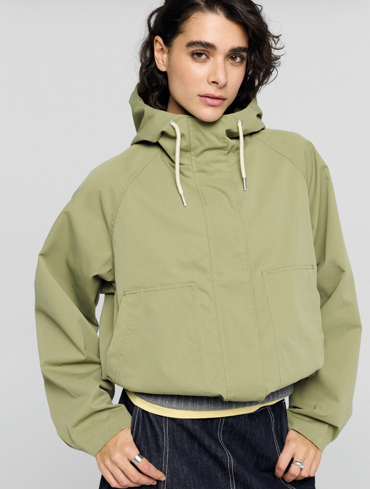 Bomber Cropped Verde Oliva