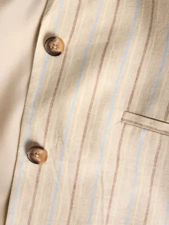 Blazer a Rayas Crema