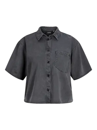 Camisa Corta Denim Gris