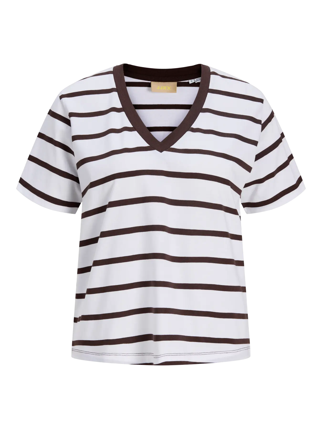 Camiseta a Rayas Blanca y Marrón