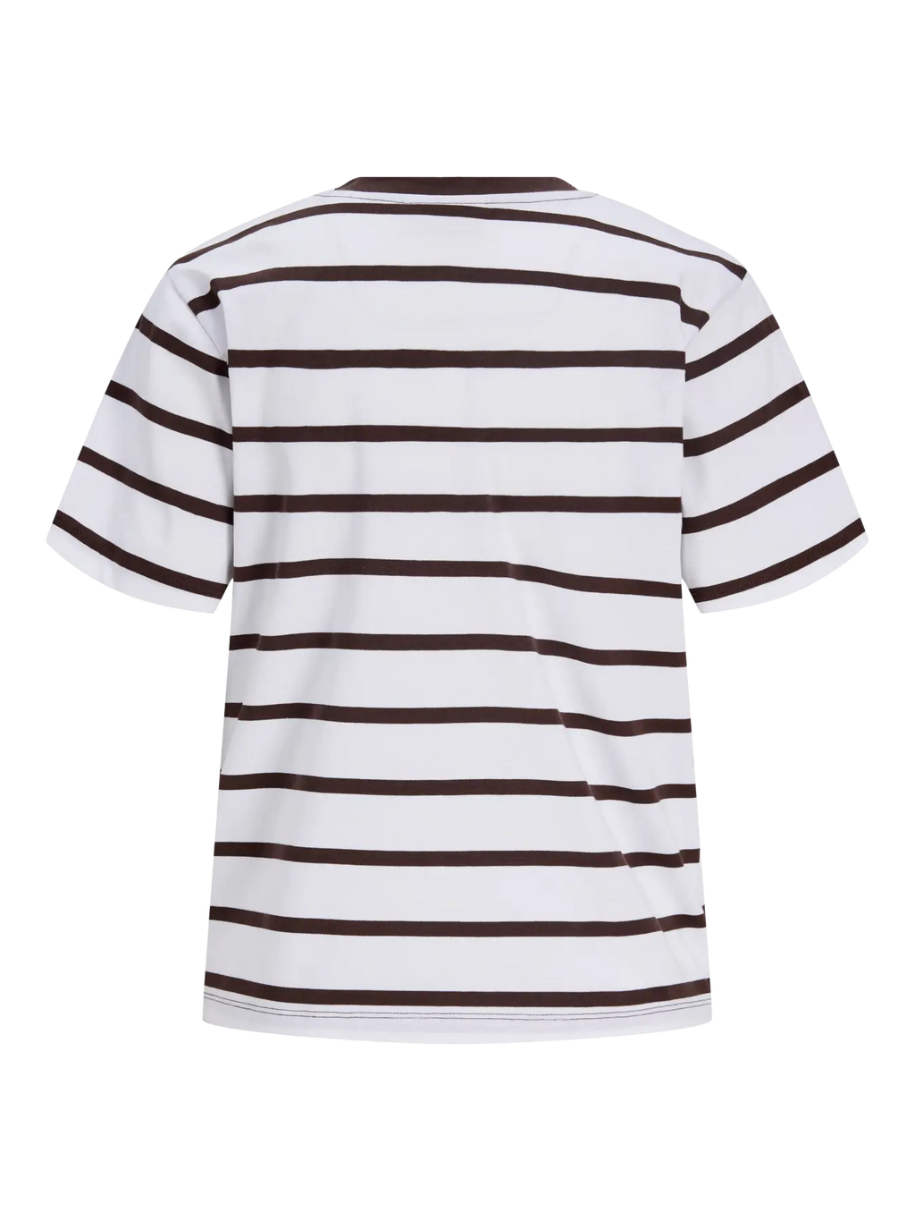 Camiseta a Rayas Blanca y Marrón