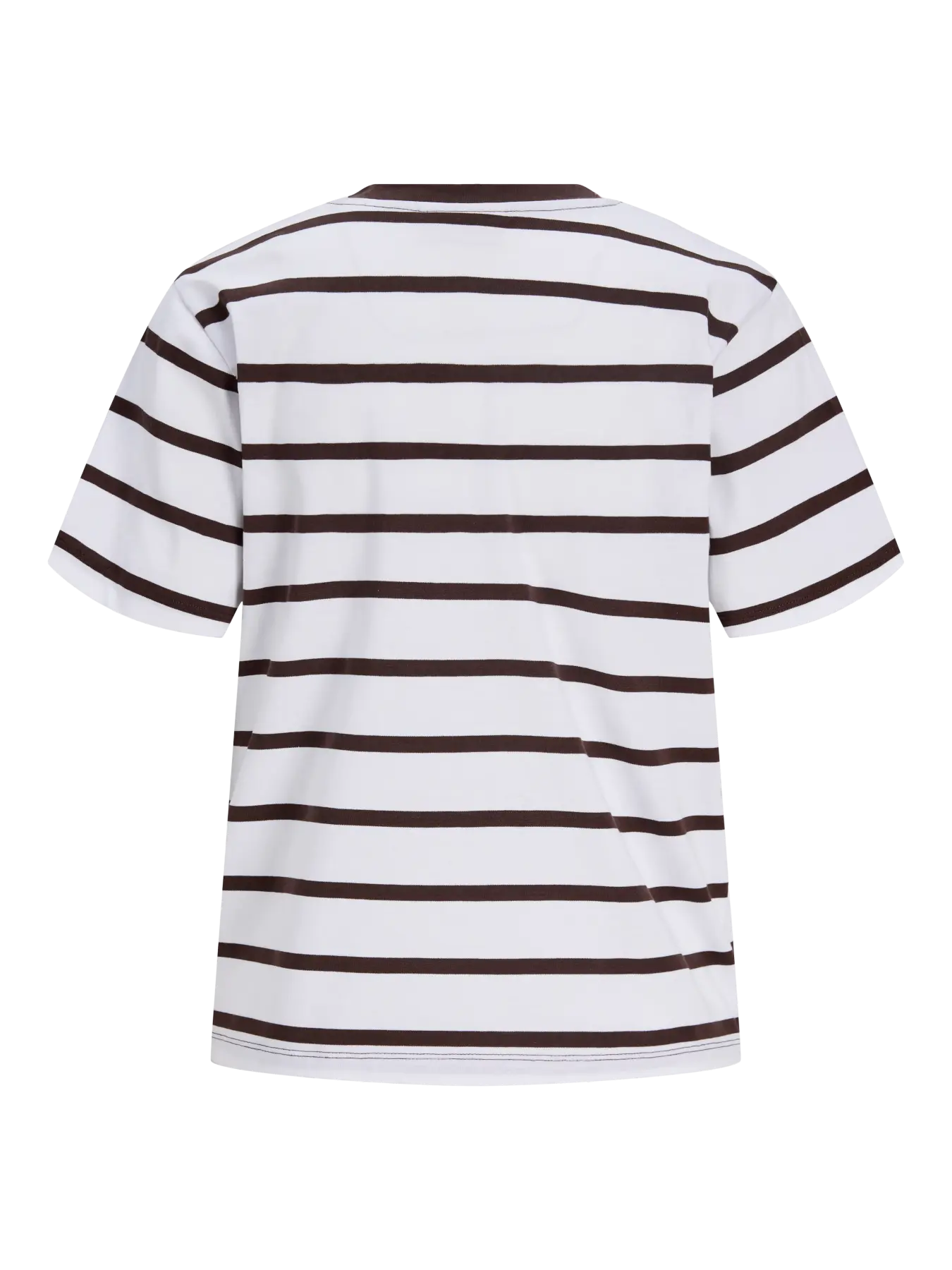 Camiseta a Rayas Blanca y Marrón