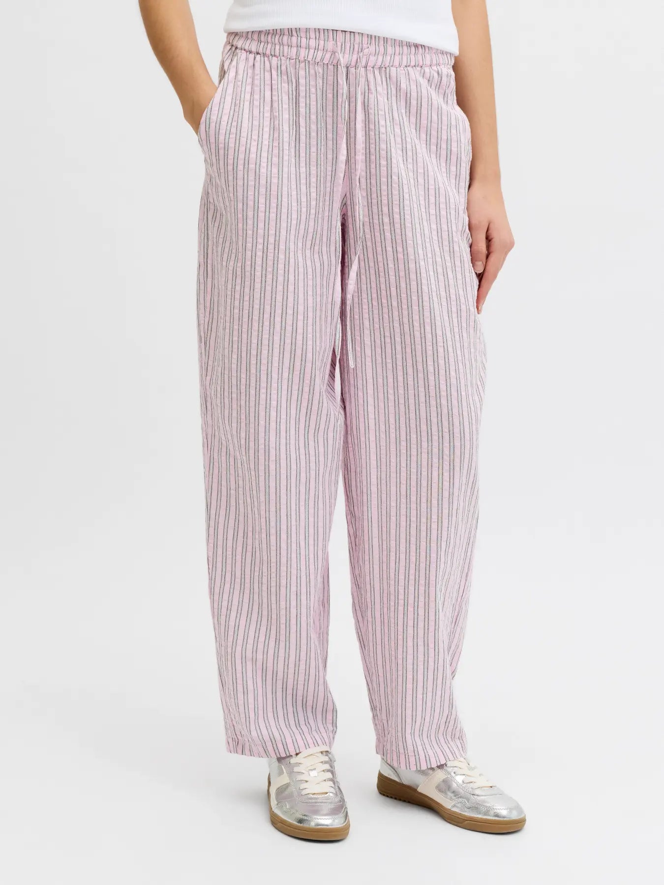 Pantalón a Rayas Rosa