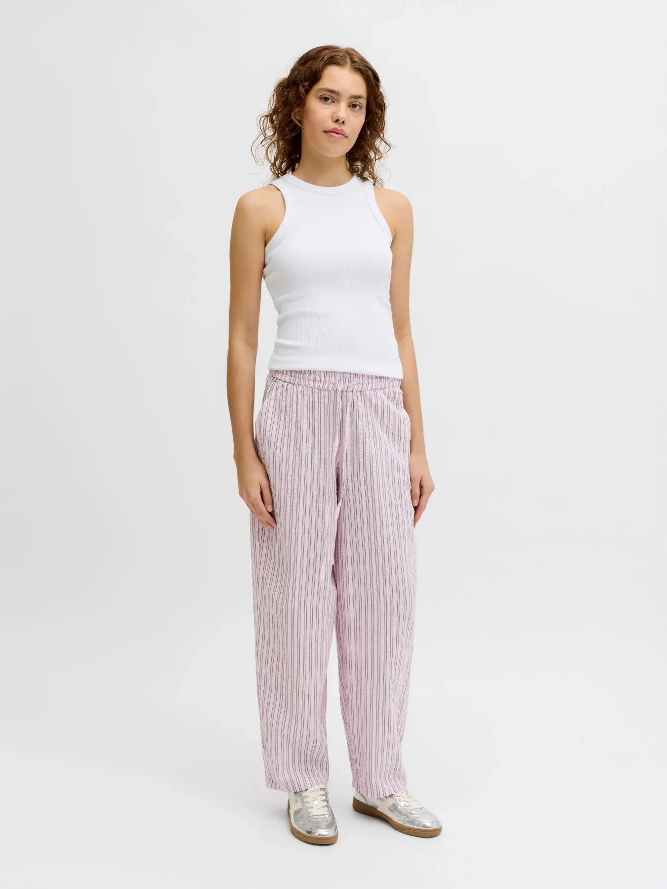 Pantalón a Rayas Rosa