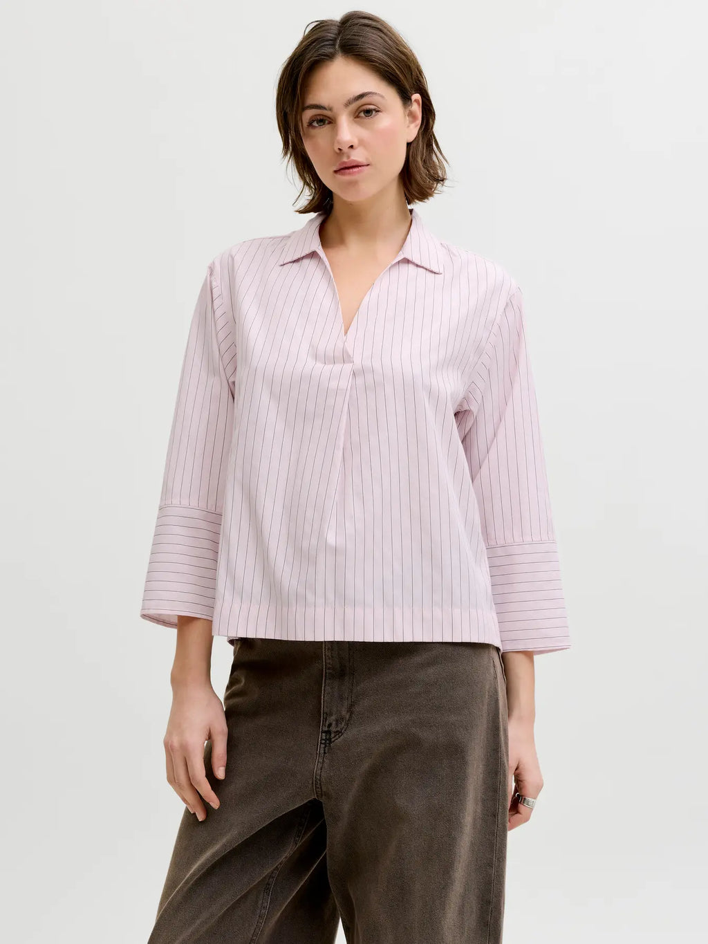 Camisa a Rayas Rosa