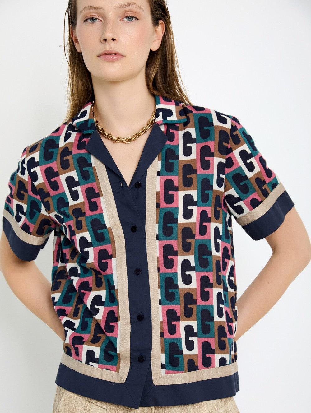 Camisa Monograma Geométrico