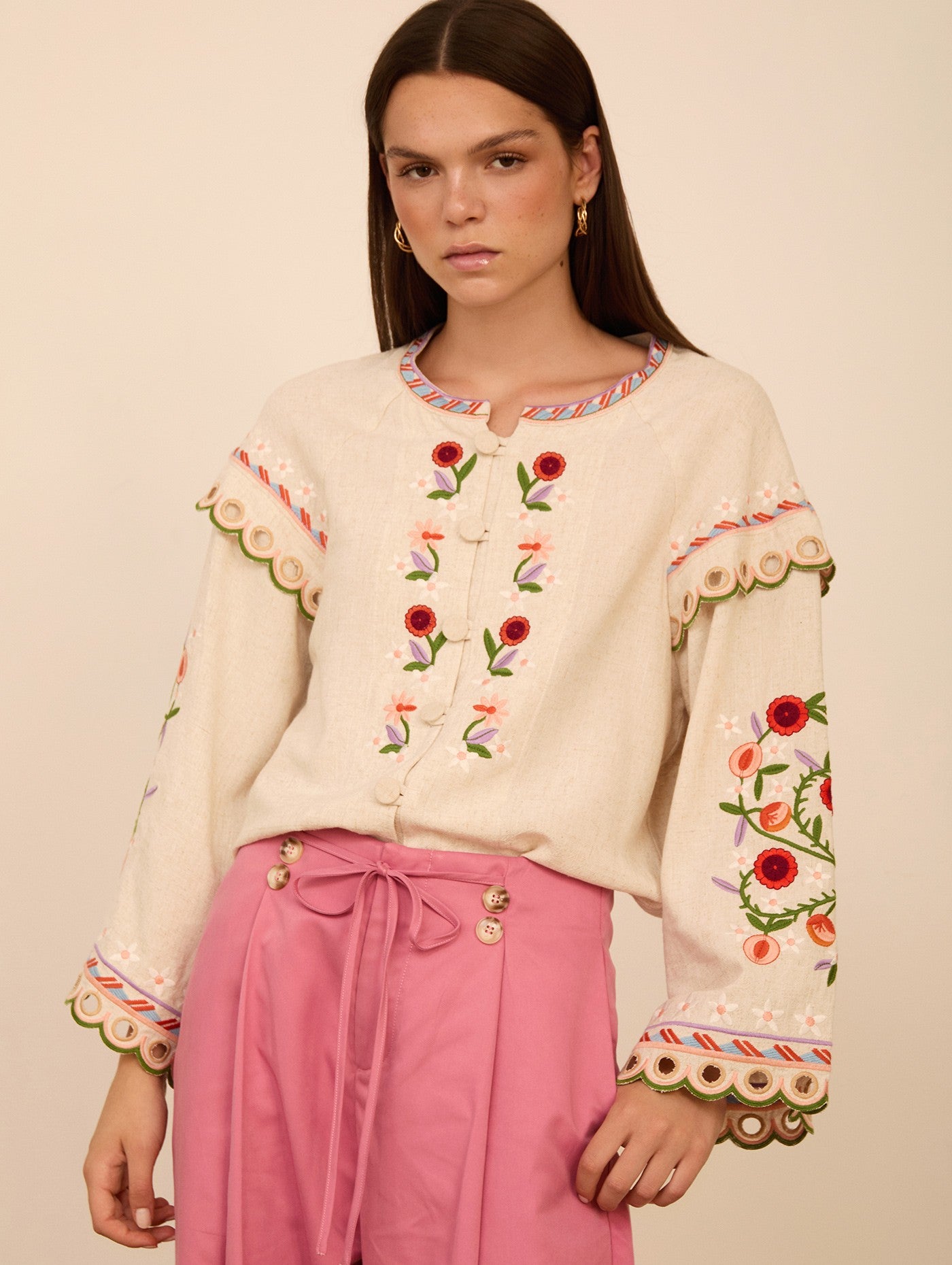 Blusa Bordada Floral