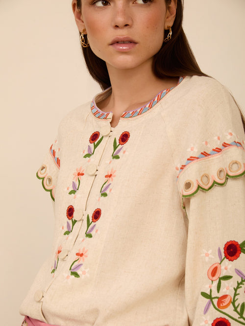 Blusa Bordada Floral