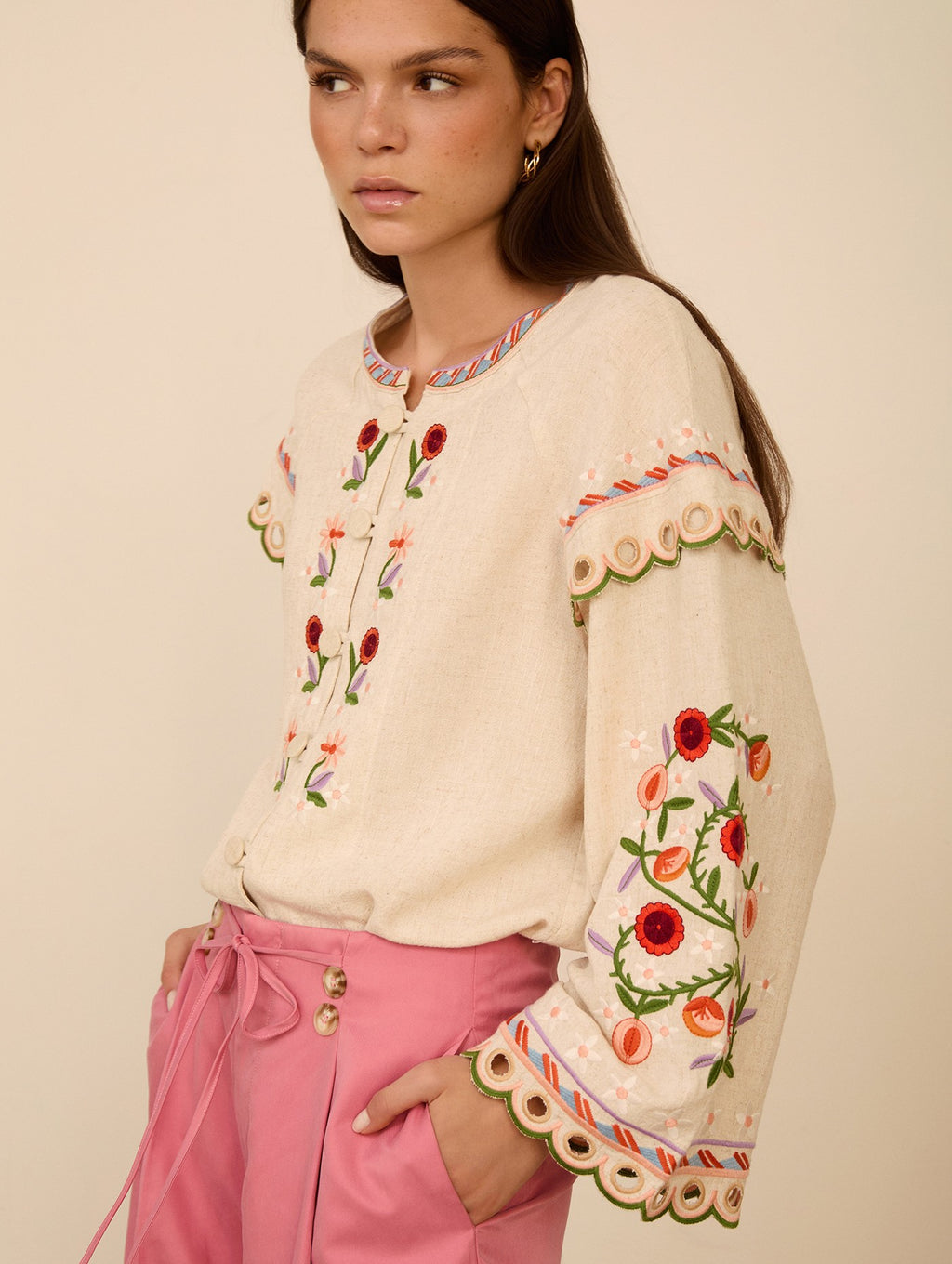 Blusa Bordada Floral