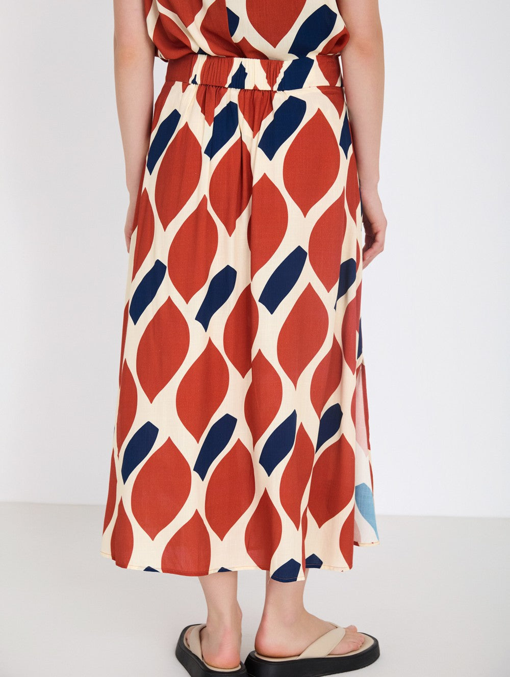 Falda Midi Estampado Mix
