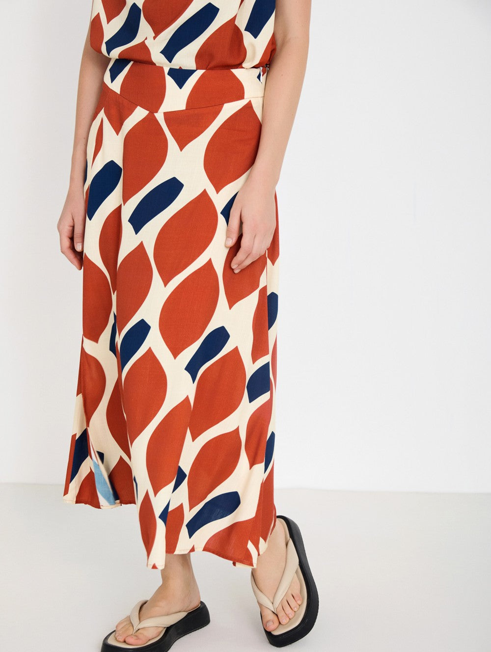 Falda Midi Estampado Mix
