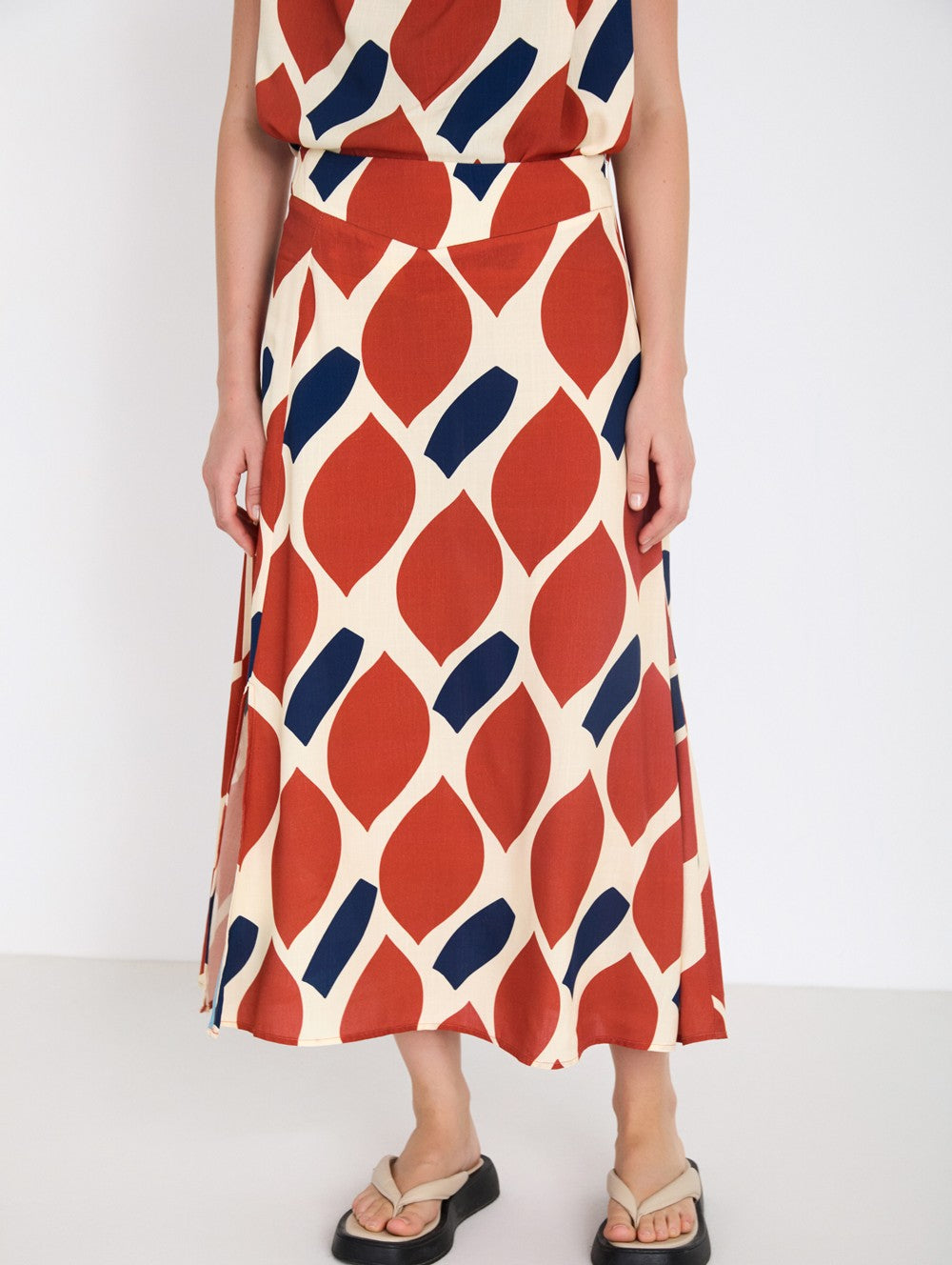 Falda Midi Estampado Mix