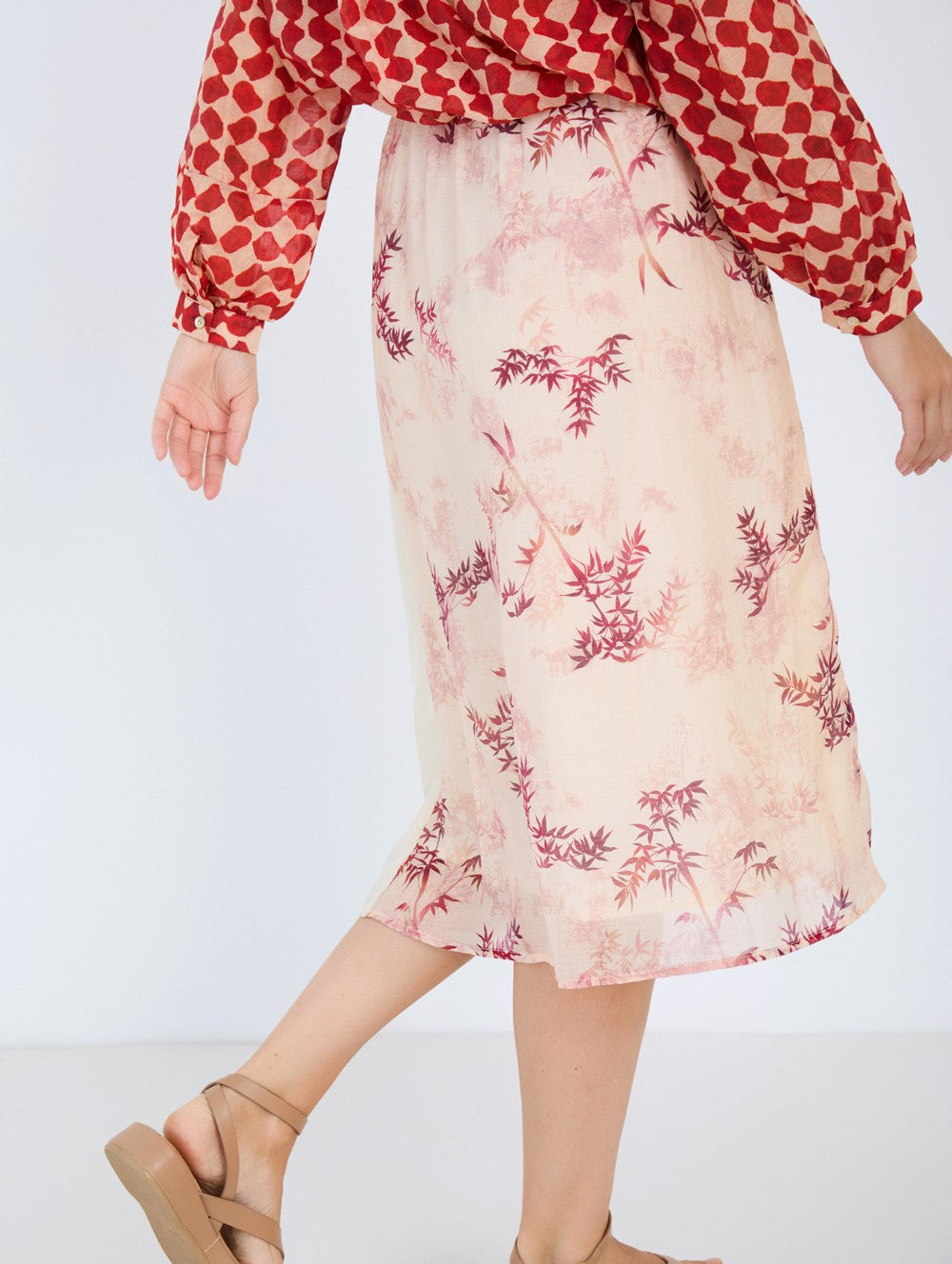 Falda Midi Estampado Mix