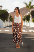 Pantalón Culotte de Lunares Marrón