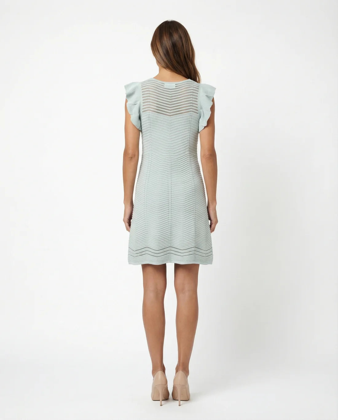 Vestido punto ondas verde agua