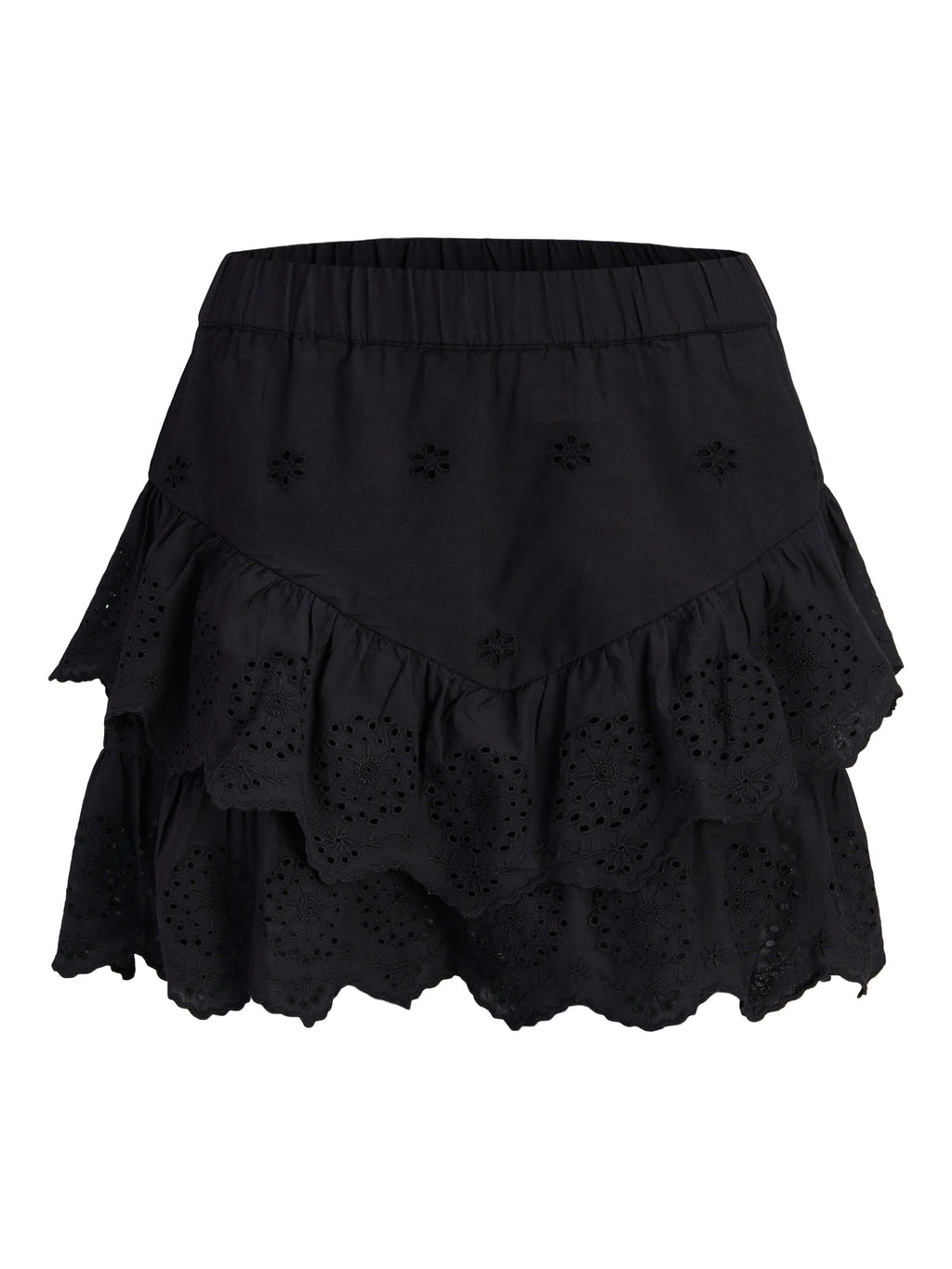 Minifalda Bordado Inglés Negra