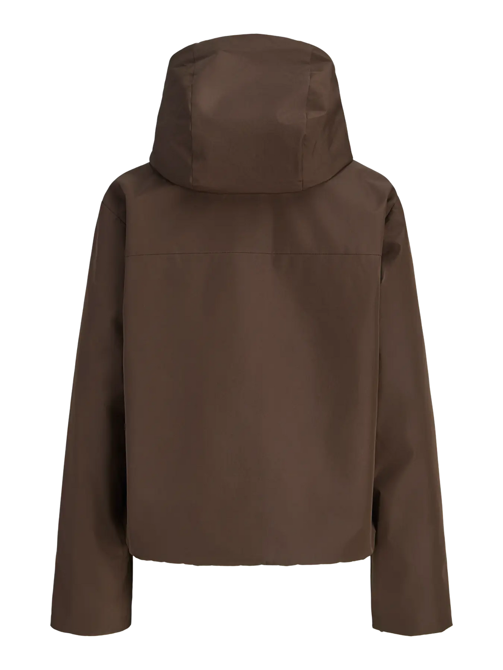 Cazadora impermeable con capucha marrón