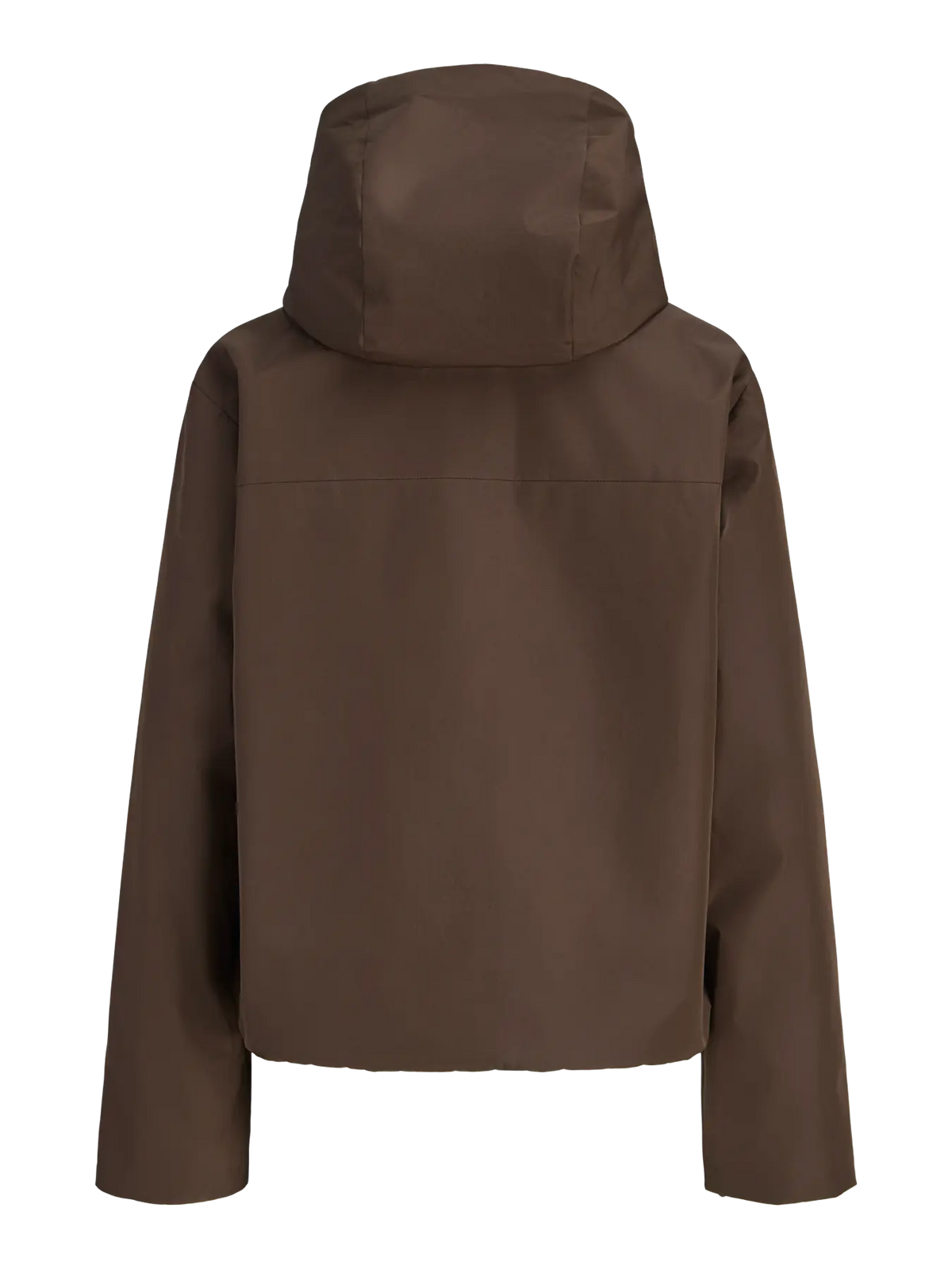 Cazadora impermeable con capucha marrón