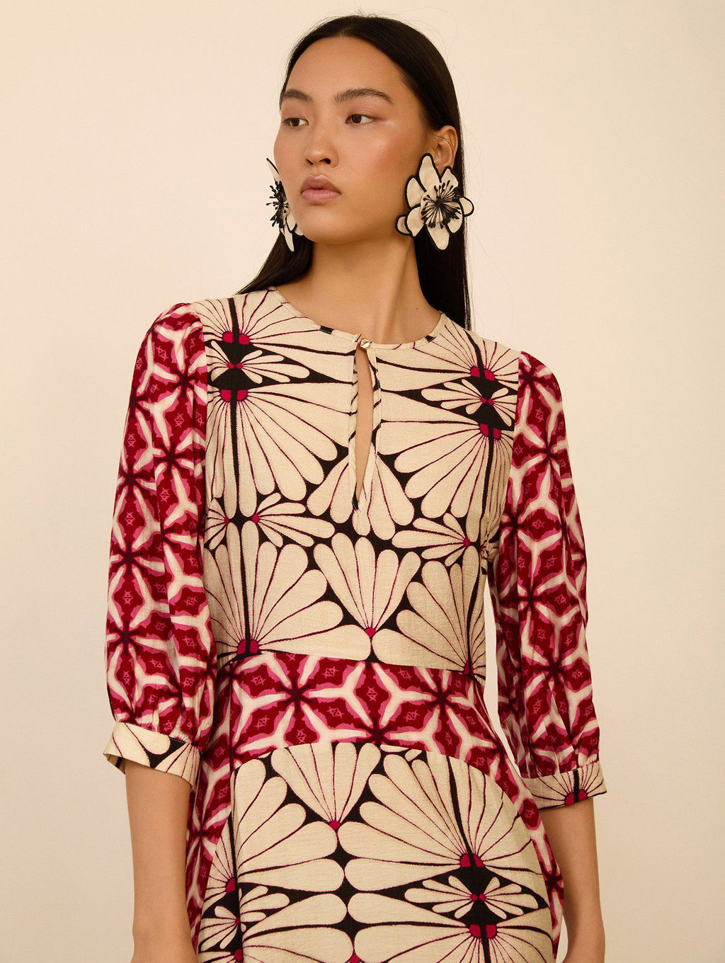 Vestido Midi Estampado Asimétrico