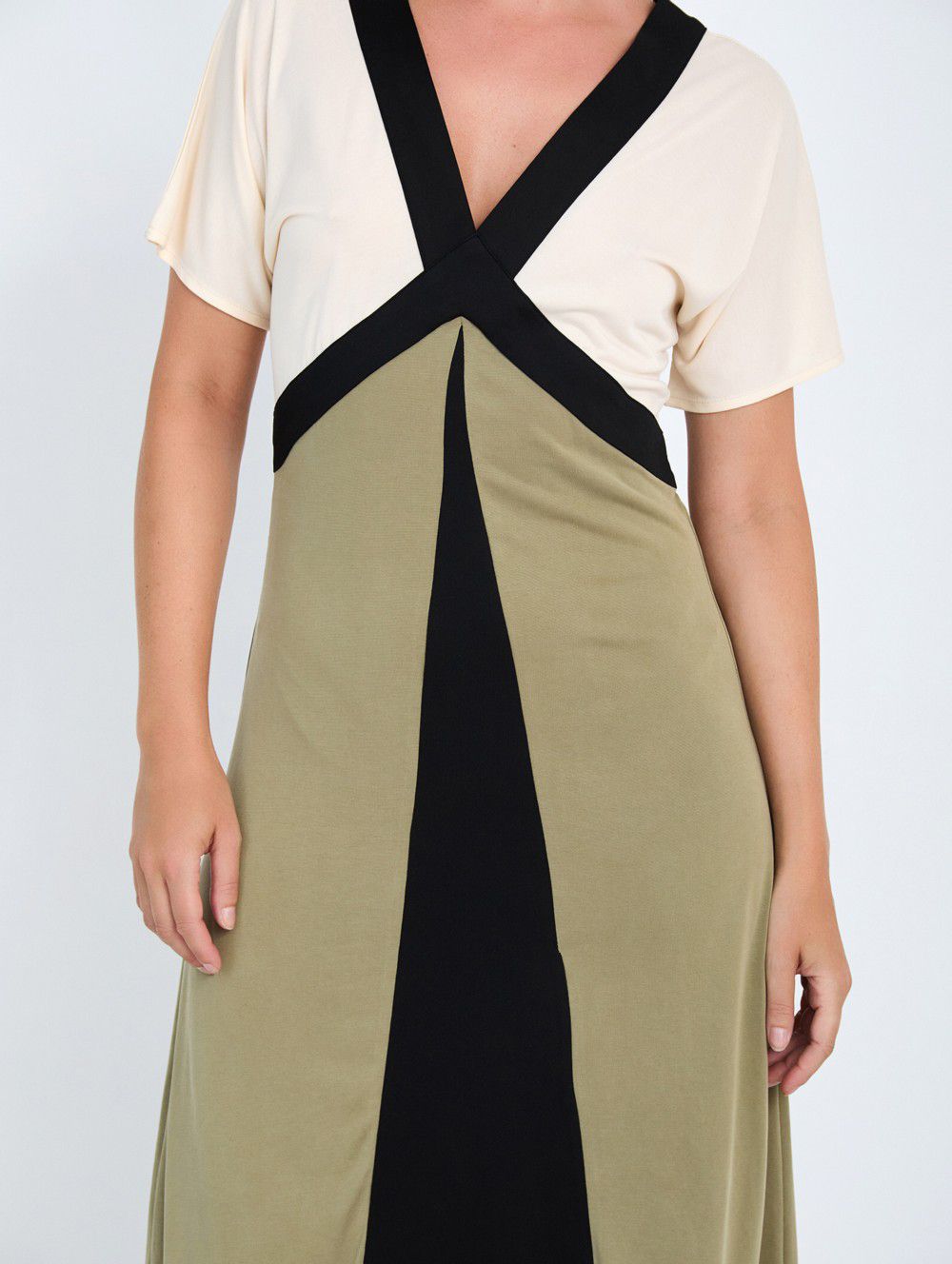 Vestido Midi Estampado Geométrico