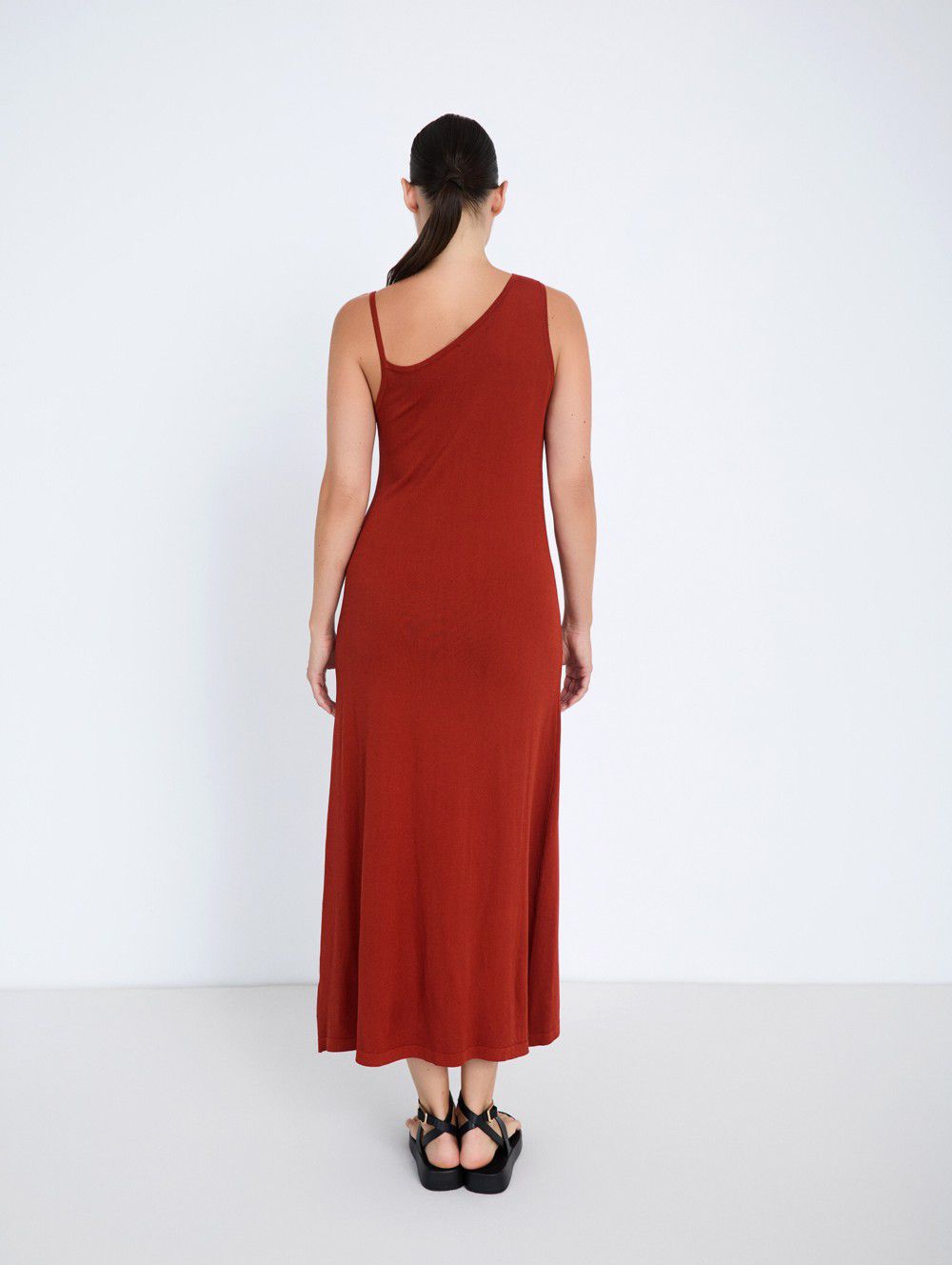 Vestido de Punto Rojo Terracota