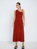 Vestido de Punto Rojo Terracota