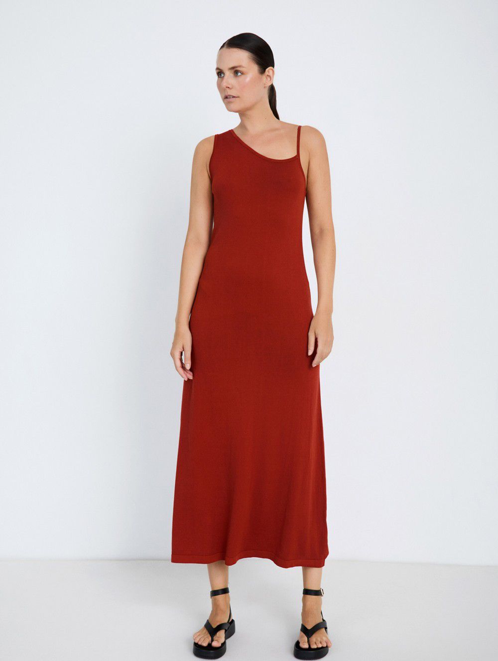 Vestido de Punto Rojo Terracota
